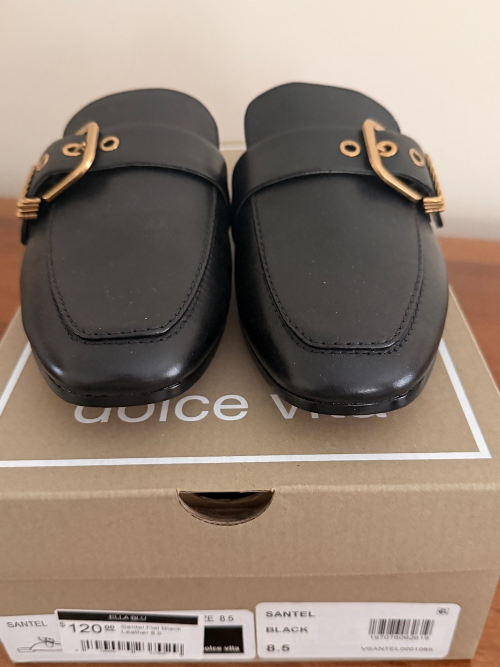 Dolce Vita Black Leather Buckle Slip-On Loafers